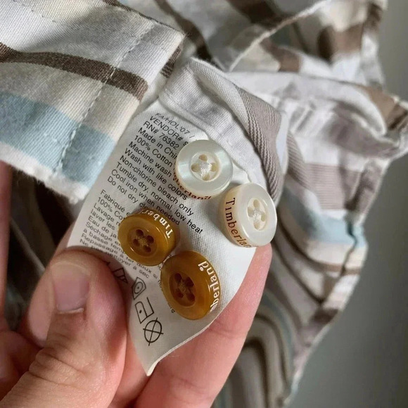 Timberland Shirt Men’s XL Multicolor Striped Relaxed Fit Button Down - Picture 7 of 8